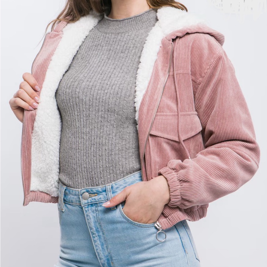 Love Tree Blush Teddy Jacket